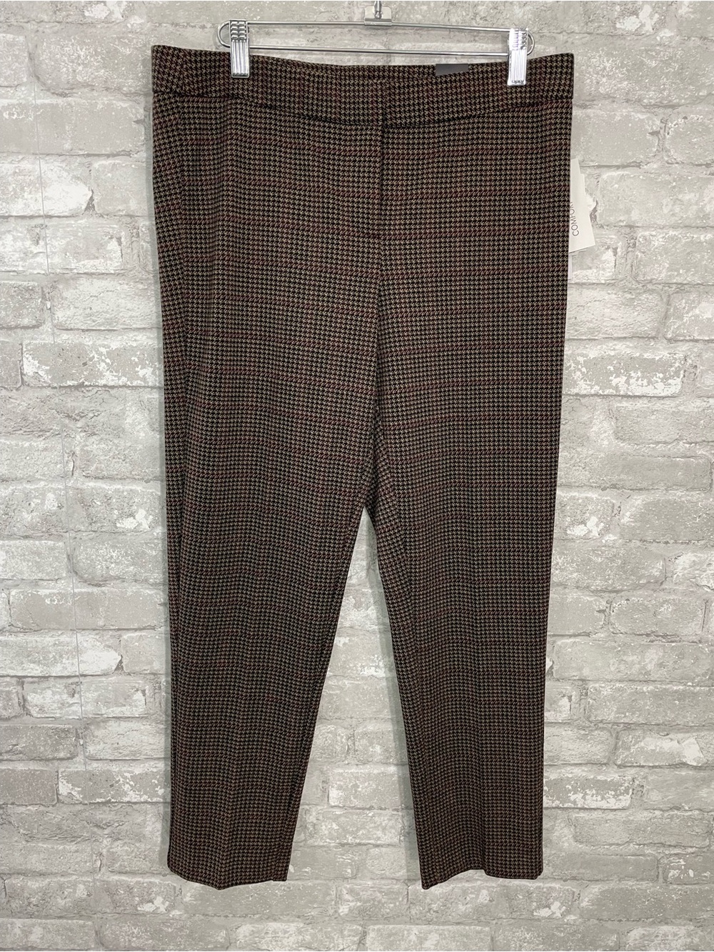 Amanda & Chelsea Brown and Black Houndstooth Cropped Pants